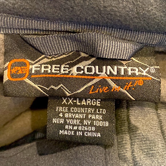 Gray Free Country Microtech Fleece Full Zip Sweater Jacket Zip Pocket XXL NWT - Picture 5 of 10